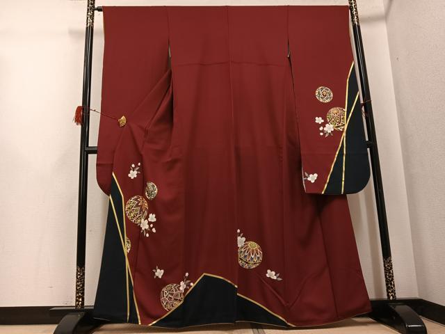 平和屋着物●豪華振袖　駒刺繍　桜毬文　金彩　正絹　逸品　AABG8528ph｜平和屋