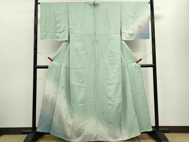 平和屋着物▽訪問着　単衣　水玉　暈し染め　金彩　正絹　逸品　CABF3161ze｜平和屋