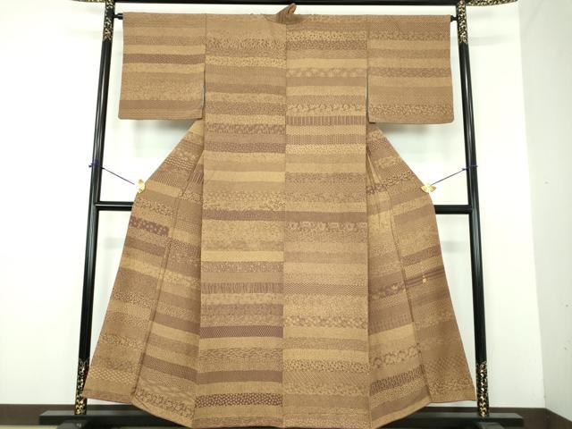 平和屋着物●小紋師 中島久雄 江戸小紋 百柄 横段吉祥小紋柄 正絹 逸品 DABE5832ps|平和屋