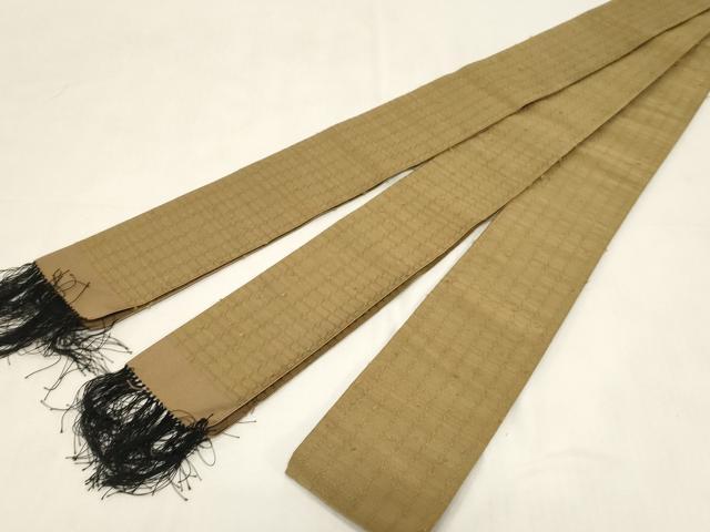 平和屋着物●男性　爪掻き本綴れ　角帯　幾何学文　正絹　逸品　未使用　CABG3119dy｜平和屋