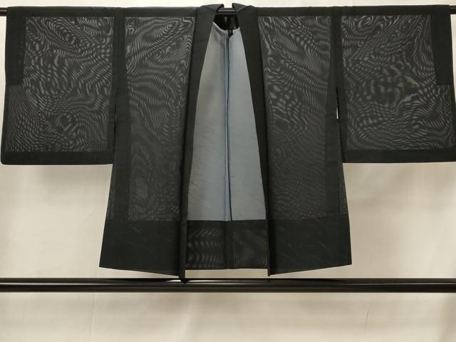 長閑やかさ屋御召しもの▽羽織 スリー時節 春夏秋 塵除け 芝生文 正絹 珠玉 AABI0215st