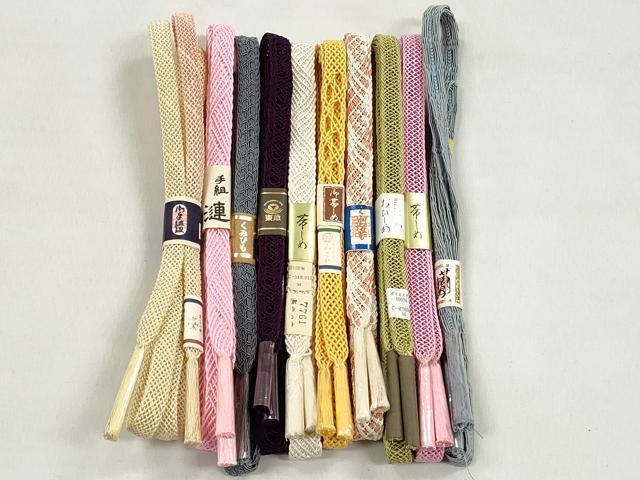 平和屋着物＊夏物　和装小物　上質な帯締め10本セット　丸組　逸品　未使用　CABK4918qe｜平和屋