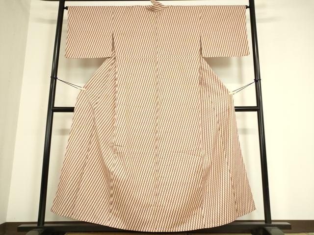 長閑やかさ屋御召しもの▽御前上等な紬 単衣 矢羽文 正絹 珠玉 DAAT9520az