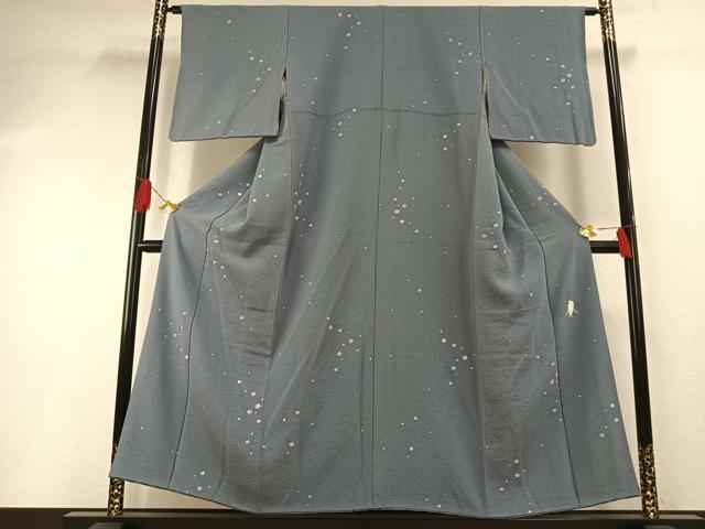 平和屋着物●東京友禅 菅有鬼一 小紋 舞花文 正絹 逸品 AABG4624fy|平和屋