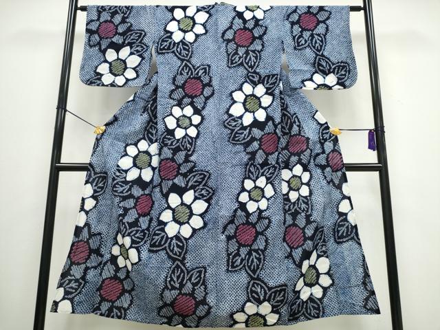 平和屋着物∴夏物 浴衣 有松鳴海絞り 舞花文 綿 逸品 CAAW0917ng