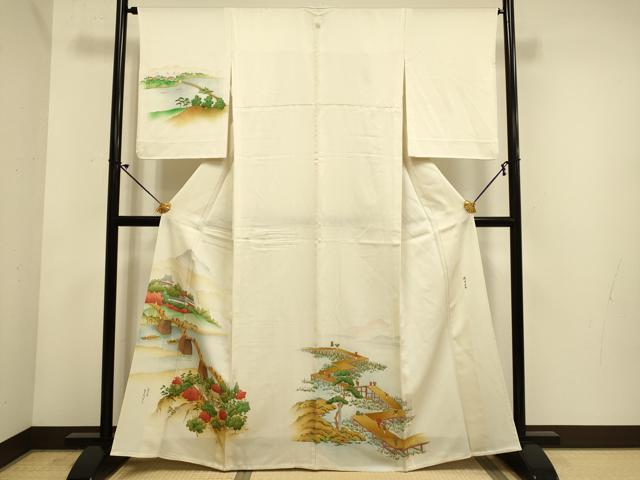 長閑やかさ屋御召しもの▽短い訪問着 単衣 諸国名取 正絹 珠玉 DABE9882du
