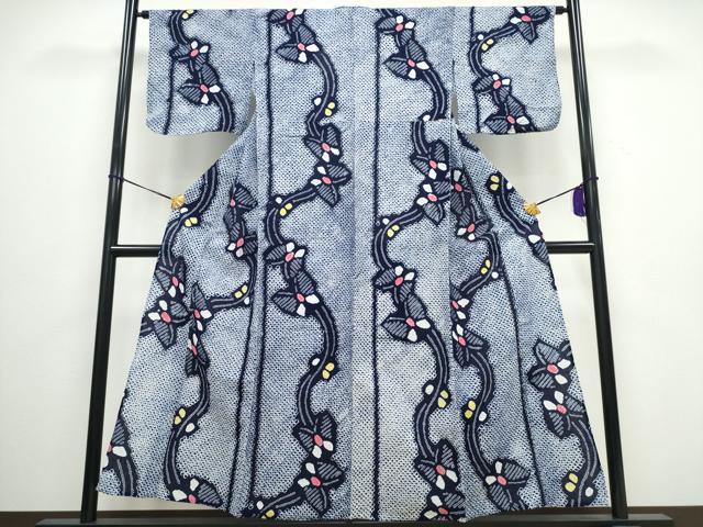 平和屋着物∴夏物 浴衣 有松鳴海絞り 流水舞蝶間道 綿 逸品 CAAW0924ng