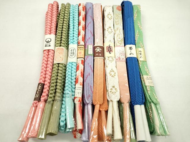 平和屋着物●和装小物 帯締め10本セット 高麗組 笹浪組 白鳳流 礼装用 丸組 鈴乃屋扱い 金糸 逸品 未使用 CABF7294ju