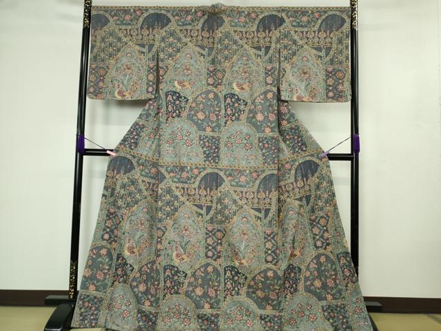 長閑やかさ屋中央局●より良い 中国三大刺しゅう スワトウ刺しゅう 汕頭刺繍 総刺しゅう 短い訪問着 花鳥文 珠玉 DZAB4619kh6