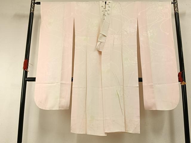 平和屋着物●振袖用長襦袢　袷　扇面花地紋　暈し染め　半衿刺繍　正絹　逸品　AABG4650fy｜平和屋