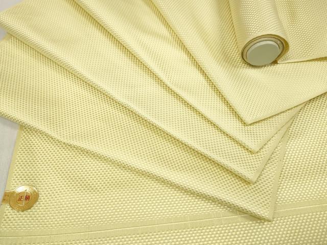 長閑やかさ屋御召しもの●西陣 川島織物セルコン謹製 名古屋帯 帯布切れ 石目文 淡黄味がかった 証紙付き添い人 珠玉 未当てはめる DABD8228zzz