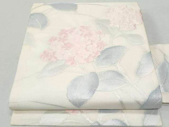 平和屋着物＊夏物 九寸名古屋帯 紫陽花 銀糸 正絹 逸品 CAAW5524fb｜平和屋