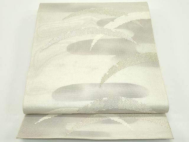 平和屋着物*夏物 六通柄袋帯 エ霞芝草文 金銀糸 正絹 逸品 CABJ8823rv|平和屋