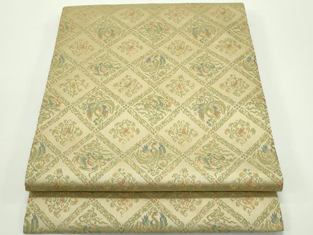 平和屋本店□極上 西陣 川島織物謹製 九寸名古屋帯 モール 舞花文