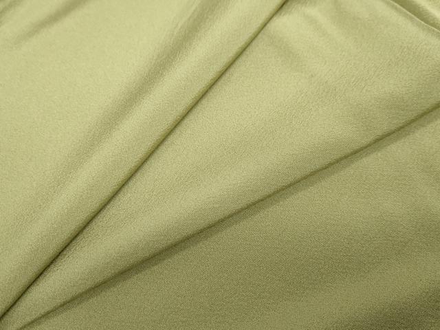 長閑やかさ屋御召しもの●飛び切りな色無地 抹茶色 正絹 珠玉 DABC2975ud