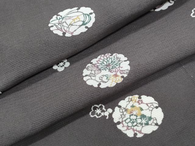 長閑やかさ屋御召しもの＊夏物 小紋 絽 雪輪花文 正絹 珠玉 CABH3935th