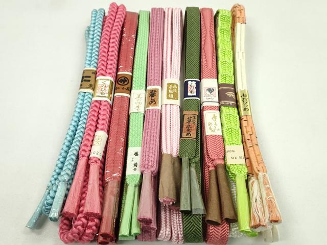 平和屋着物●和装小物 帯締め10本セット 冠組 草木染 丸組 逸品 未使用 CABF7402ju