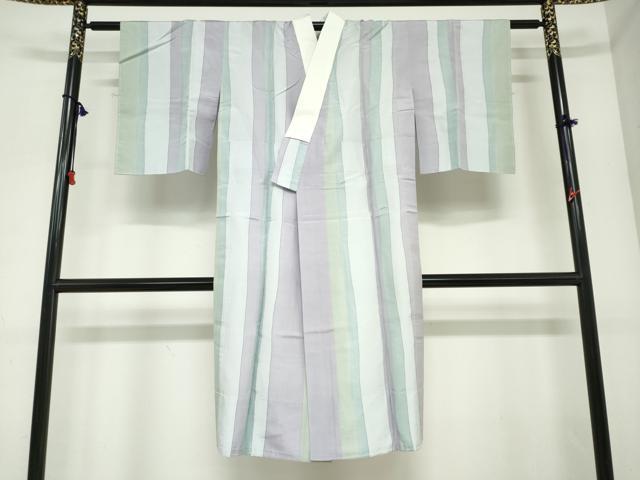 平和屋着物●長襦袢 無双仕立て 変わり縞 やまと誂製 正絹 逸品 DABC2484ud