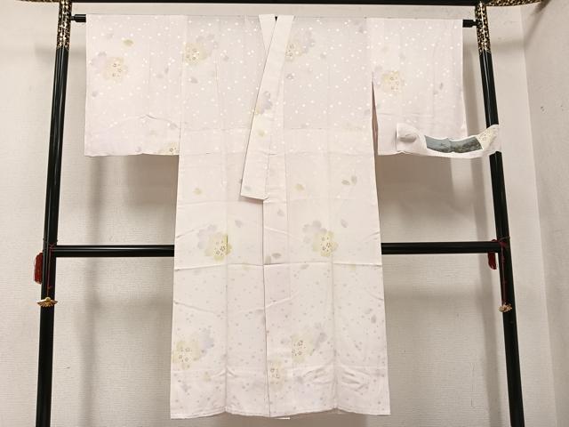 長閑やかさ屋御召しもの●長襦袢 無双仕立てもの 桜文 大原 反端付き添い人 正絹 珠玉 未当て嵌める AABG7598ph