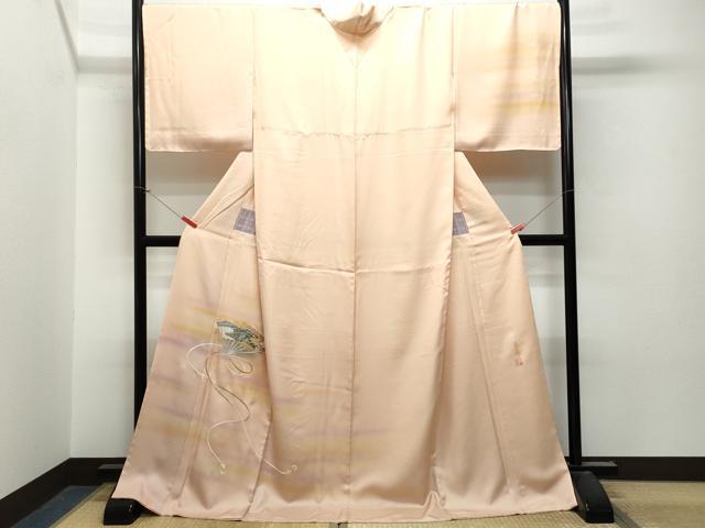 平和屋本店■極上　人間国宝　小宮康孝　訪問着　鮫小紋柄　草花文　浅縹色地　逸品　CZAA1611s5 平和屋本店□極上 人間国宝 小宮康孝 訪問着 鮫小紋柄 草花文