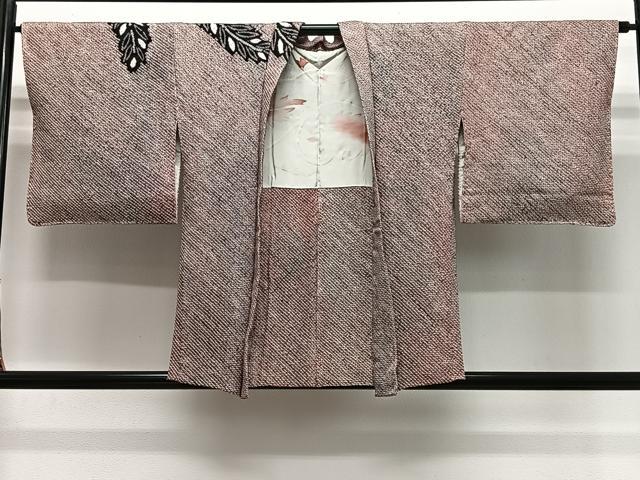 長閑やかさ屋御召しもの＃羽織 総絞り 枝葉文 正絹 珠玉 CABG3809ua
