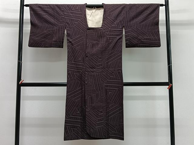 長閑やかさ屋御召しもの＃道行厚地の外套 切嵌献上文 ロング丈 正絹 珠玉 CABG3822ua
