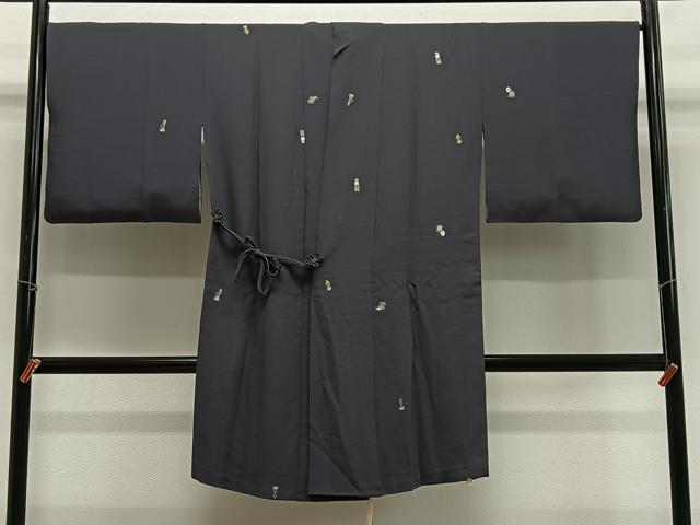 長閑やかさ屋御召しもの＃道中着 総刺しゅう 入れもの文 正絹 珠玉 CABG3824ua