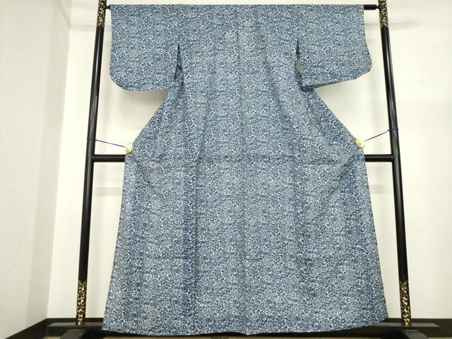 長閑やかさ屋御召しもの＊夏物 小紋 花尽くし 洗える御召しもの AABI7154ck