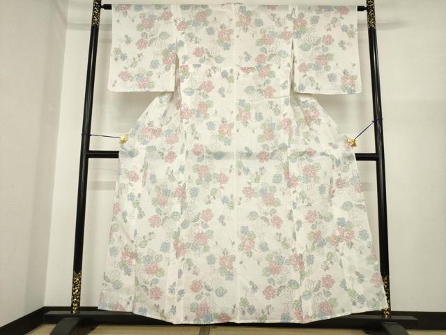 長閑やかさ屋御召しもの＊夏物 小紋 舞花文 AABI7157ck