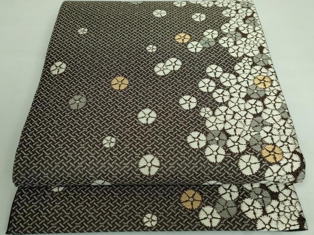 【逸品】洒落袋帯　曽根武勇　落款　全通　正絹 逸品】洒落袋帯 曽根武勇 落款 全通 正絹