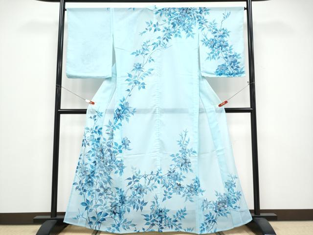 長閑やかさ屋御召しもの＊夏物 短い訪問着 絽 枝花文 洗える御召しもの CABG3314tx