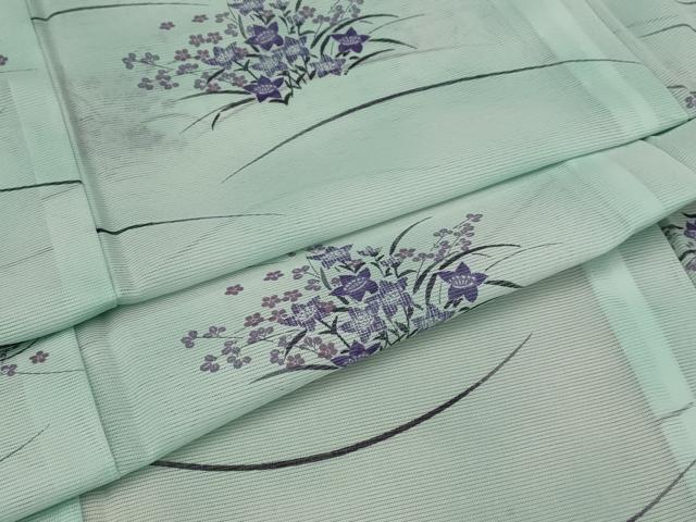 平和屋着物＊夏物 小紋 絽 草花文 洗える着物 AAAZ4739jd