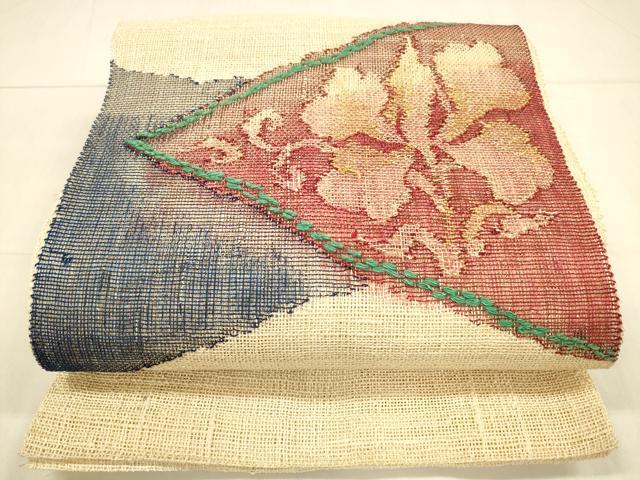 楽天市場】平和屋着物＊夏物 絽綴れ 八寸名古屋帯 枝花文 銀糸 正絹