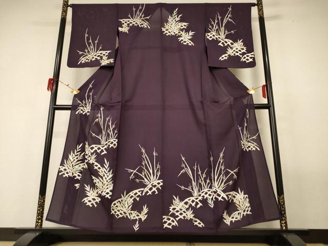 長閑やかさ屋御召しもの＊夏物 短い訪問着 絽 被子植物文 現ナマ彩 正絹 珠玉 AABF9443jd
