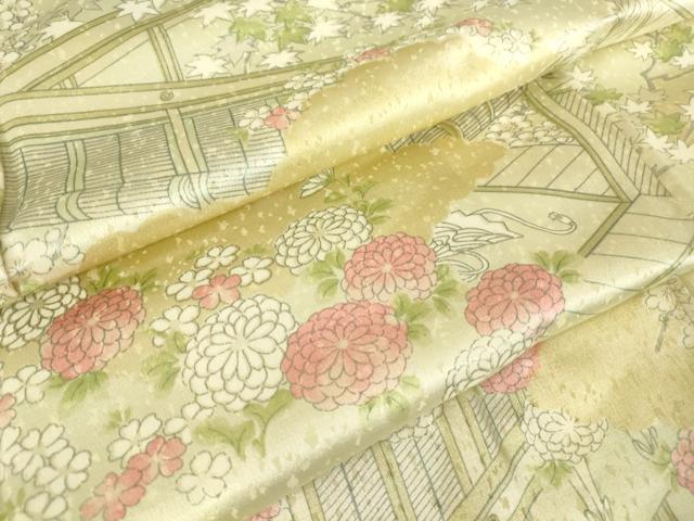 長閑やかさ屋御召しもの▽御前上等な小紋 単衣 見晴らし花文 正絹 珠玉 DAAV5223az