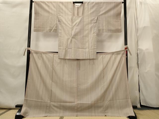 長閑やかさ屋御召しもの▽二部式 道行厚地の外套 スリー時節 春夏秋 塵除け 縞 正絹 珠玉 AABI0211st
