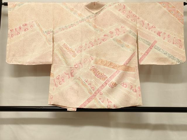 長閑やかさ屋御召しもの＃羽織 総絞り 幾何学学文様 正絹 珠玉 未当て嵌める CABG8058インチ