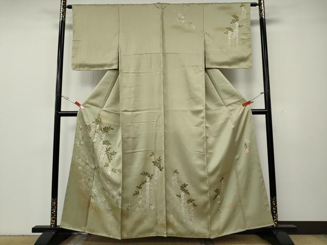 長閑やかさ屋御召しもの●短い訪問着 絵書き物 舞花文 現ナマ彩 正絹 珠玉 未当て嵌める CABG5545ut
