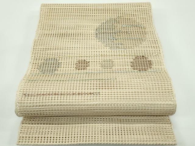 長閑やかさ屋お召しもの＊夏物 八寸名古屋帯 羅 霞丸文 現ナマ糸 正絹 珠玉 未当て嵌める CABG7333rv
