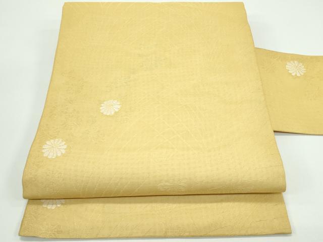 長閑やかさ屋お召しもの＊夏物 九寸名古屋帯 菊 金糸 正絹 珠玉 CABG7347rv