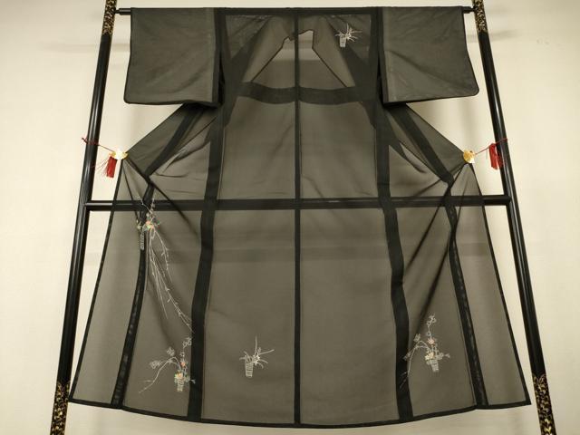 長閑やかさ屋御召しもの＊夏物 短い訪問着 絽 飾花文 正絹 珠玉 AABH9390jd