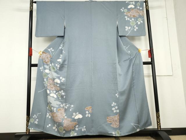 長閑やかさ屋御召しもの●短い訪問着 絞り 辻が花 正絹 珠玉 AABE8548cs