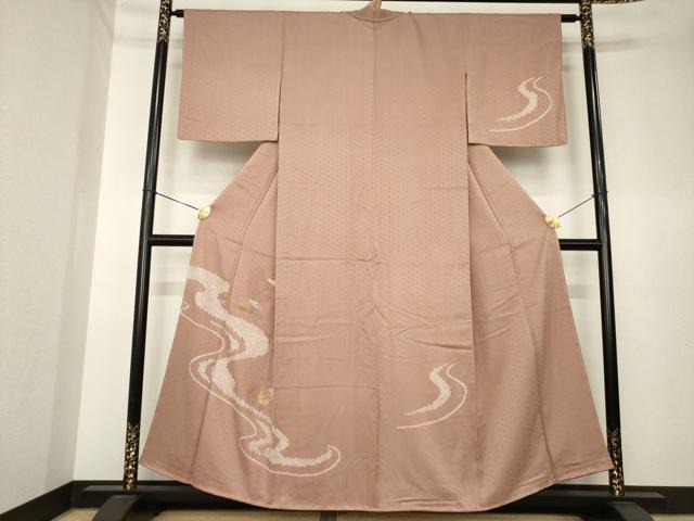 平和屋着物●訪問着　中国三大刺繍　スワトウ刺繍　汕頭刺繍　絞り　地紙重ね流水文　正絹　逸品　未使用　AABK6225ck｜平和屋