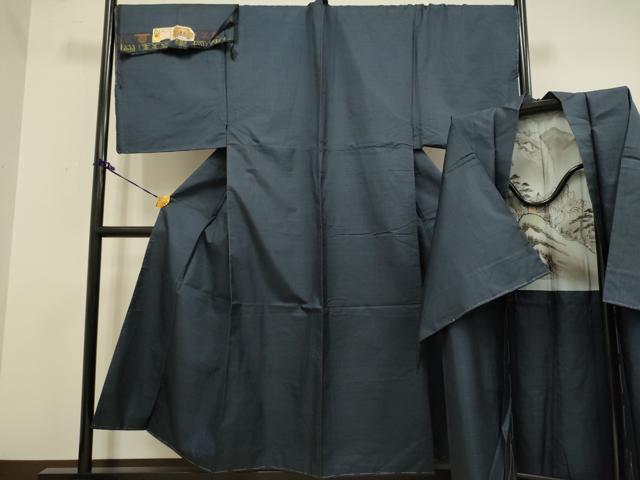 長閑やかさ屋御召しもの■御前上等 成人男性 発祥地大島紬 合奏団 キングサイズ 長羽織 100亀甲 総端っこ 証紙付き添い人 珠玉 未当て嵌める DZAB2752kh6