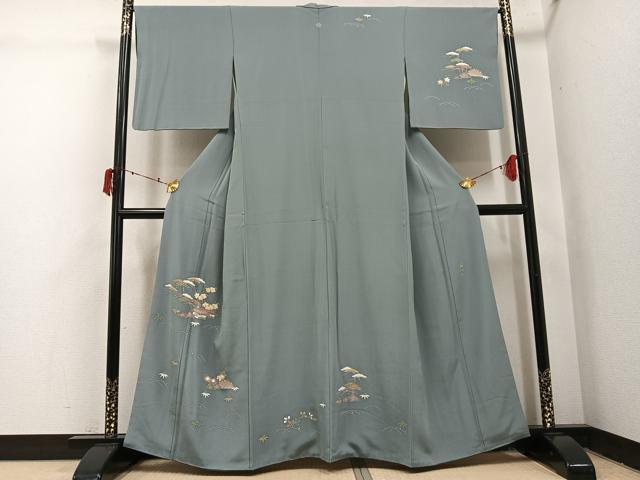 平和屋着物●名門・上野家　上野街子　清染居　訪問着　風景草花文　正絹　逸品　AABI7470ph｜平和屋 42,120円