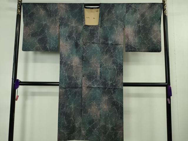 平和屋着物∞極上 道行コート 雨コート ロング丈 単衣 暈し染め 逸品 DZAB4660kh6|平和屋