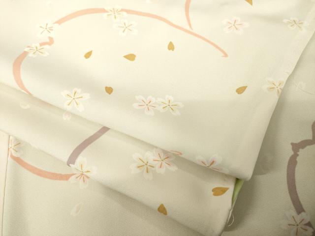 平和屋着物●上質な小紋　舞桜文　金彩　正絹　逸品　AABG5856ck｜平和屋