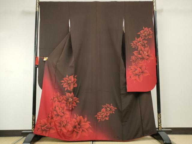 平和屋着物●豪華振袖　舞花文　暈し染め　金彩　京都きもの友禅扱い　正絹　逸品　AABF4249cs｜平和屋