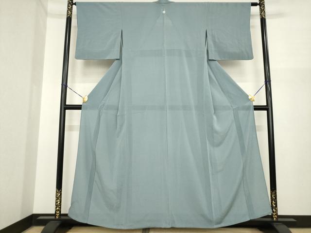 長閑やかさ屋御召しもの＊夏物 色無地 絽縮緬 藍薄墨色 正絹 珠玉 AABI7136ck