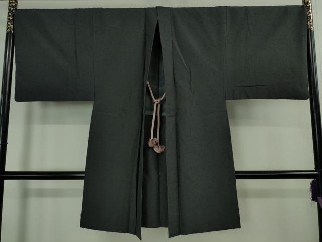 長閑やかさ屋御召しもの＃より良い 成人男性 長羽織 キングサイズ 髭紬 藍鉄御納戸地 羽織紐付き 珠玉 DZAB2453kh6
